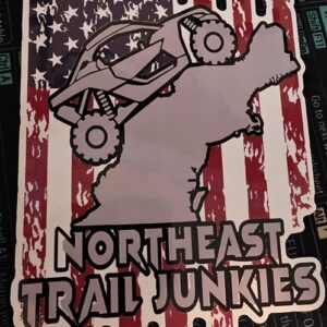 8x14 Inch Northeast Trail Junkies Patriotic Sticker
